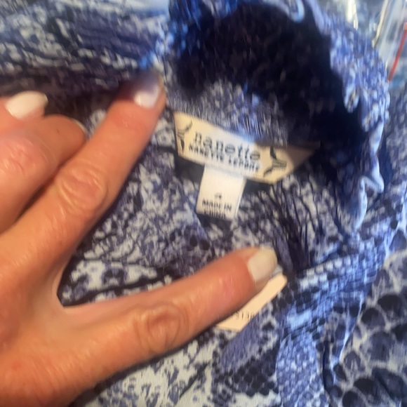 NWT Nanette Lepore Blue Snake Print Dress 4 - Picture 4 of 7